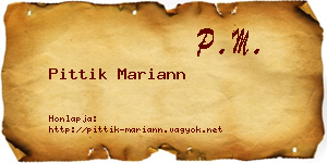 Pittik Mariann névjegykártya